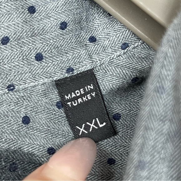 Ermenegildo Zegna Polka Dot Print Long Sleeve Button Front Shirt Size XXL Men - Picture 8 of 10